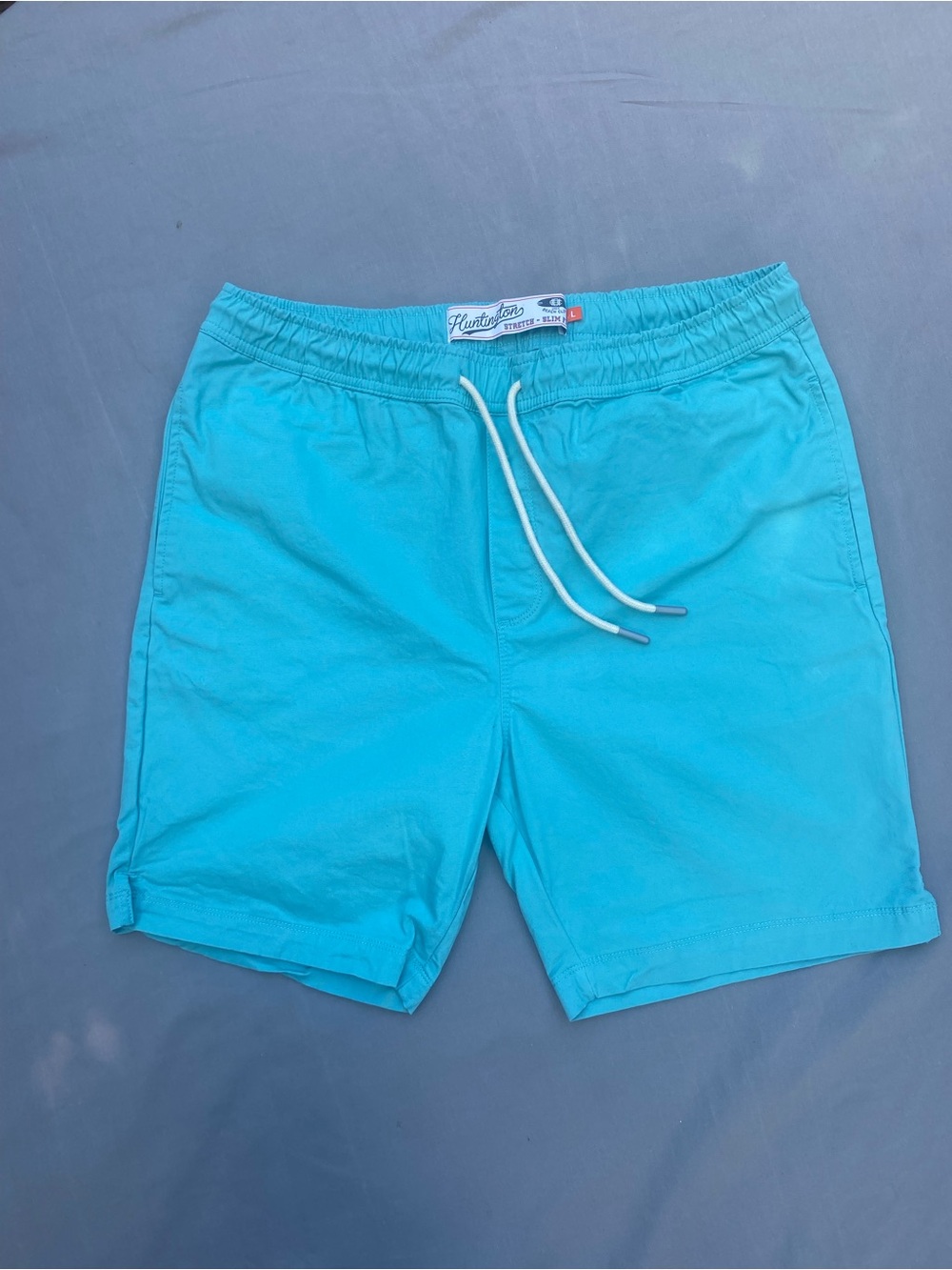 Hunterbell Men's Turquoise Swim Trunks with Drawstring Waist